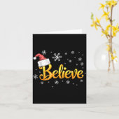 Christmas Believe Santa Claus Believe Christmas  Kaart (Gele Bloem)