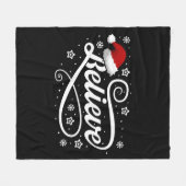 Christmas Believe Santa Claus - Santa Hat Zwart Fleece Deken (Voorkant (Horizontaal))