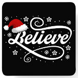 Christmas Believe Santa Claus - Santa Hat Zwart Kartonnen Onderzetters<br><div class="desc">Omarm de magie van het vakantieseizoen met ons 'Christmas Believe Santa Claus - Santa Hat Black'-ontwerp. Met een klassieke kerstmuts en de tijdloze boodschap van geloven in de vreugde en het wonder van Kerstmis, is dit feestelijke ontwerp perfect voor het verspreiden van feestvreugde. Of je nu een echte gelovige in...</div>