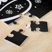 Christmas Believe Santa Claus - Santa Hat Zwart Legpuzzel (Zijkant)