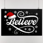 Christmas Believe Santa Claus - Santa Hat Zwart Perfect Poster<br><div class="desc">Omarm de magie van het vakantieseizoen met ons 'Christmas Believe Santa Claus - Santa Hat Black'-ontwerp. Met een klassieke kerstmuts en de tijdloze boodschap van geloven in de vreugde en het wonder van Kerstmis, is dit feestelijke ontwerp perfect voor het verspreiden van feestvreugde. Of je nu een echte gelovige in...</div>