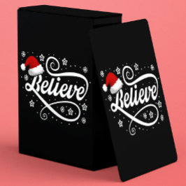 Christmas Believe Santa Claus - Santa Hat Zwart Pokerkaarten