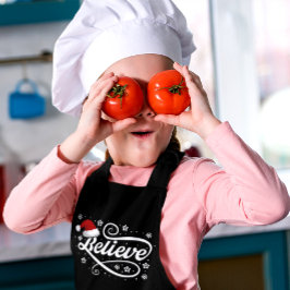 Christmas Believe Santa Claus - Santa Hat Zwart Schort