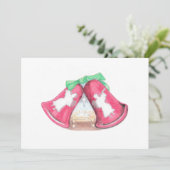 Christmas Bell Creche Feestdagenkaart (Staand voorkant)