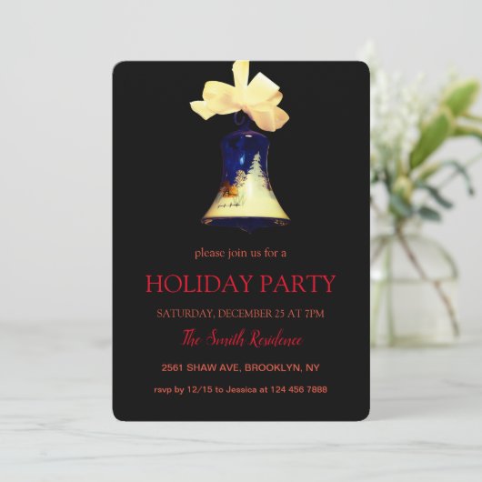 Christmas Bell  Elegant Chic Kaart (Staand voorkant)