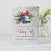 Christmas Bell en Pine Brunches Vakantiefeest Kaart (Staand voorkant)