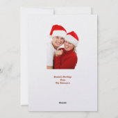 Christmas Bell & Holly Wreath Berries Border Photo Feestdagenkaart (Achterkant)