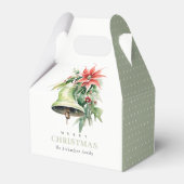 Christmas Bell Pine Poinsettia Foliage Waterverf Bedankdoosjes (Achterkant)