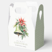 Christmas Bell Pine Poinsettia Foliage Waterverf Bedankdoosjes (Geopend)