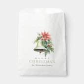 Christmas Bell Pine Poinsettia Foliage Waterverf Bedankzakje (Voorkant)