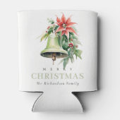 Christmas Bell Pine Poinsettia Foliage Waterverf Blikjeskoeler (Achterkant)