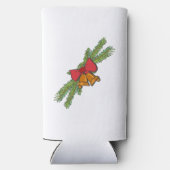Christmas Bell Print with Pine & red bow wall art Seltzer Blikjeskoeler (Achterkant)