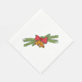 Christmas Bell Print with Pine & red bow wall art Servet (Hoek)