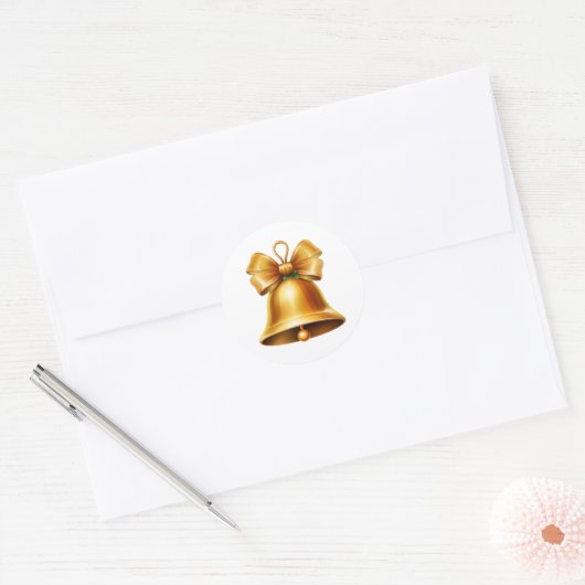 Christmas bell ronde sticker (Envelop)