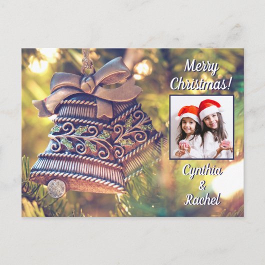 Christmas Bells aangepaste foto & tekst briefkaart (Voorkant)