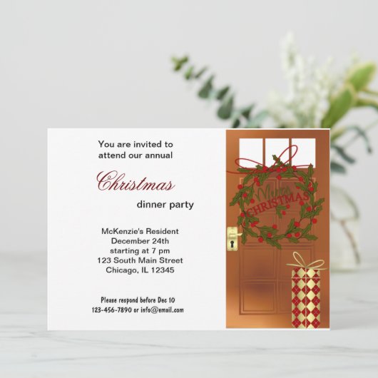 Christmas Bells-diner Kaart (Staand voorkant)