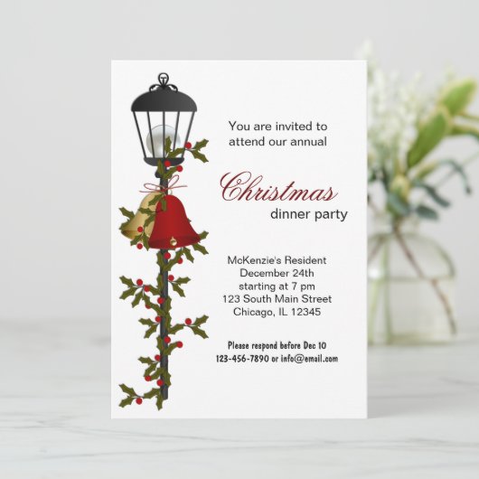 Christmas Bells-diner Kaart (Staand voorkant)