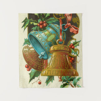Christmas Bells, Festive Vintage Greeting Card Wandkleed