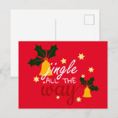 Christmas bells jingle all the way postkarte briefkaart (Voorkant / Achterkant)