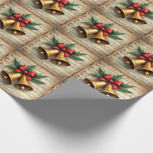 Christmas Bells on Sheet Music, Cadeaupapier (Hoek)