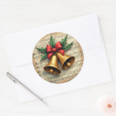 Christmas Bells on Sheet Music, Ronde Sticker (Envelop)