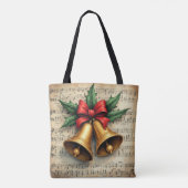 Christmas Bells on Sheet Music, Tote Bag (Achterkant)
