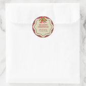 Christmas Bells Red Plaid Gift Label Sticker (Tas)