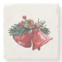 Christmas Bells Stone Onderzetters - Set van 4