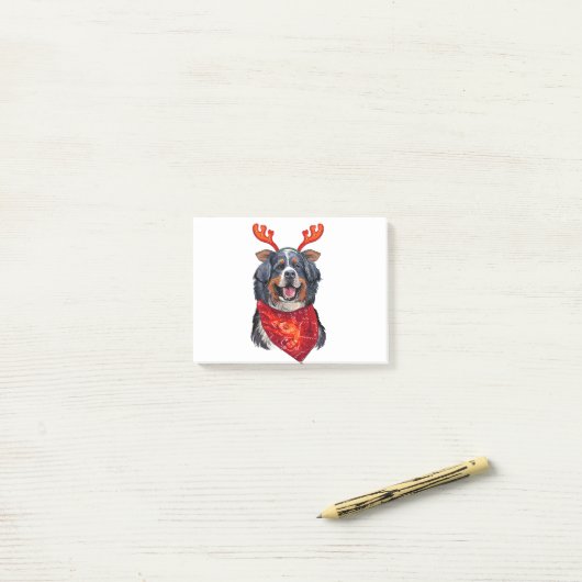 Christmas Bernese Mountain Dog Post-it® Notes (Op bureau)