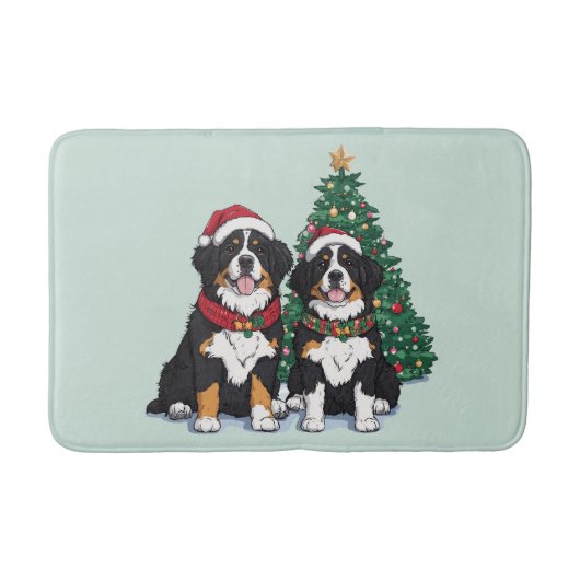 Christmas Bernese Mountain Dogs Badmat (Voorkant)