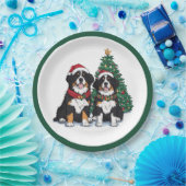 Christmas Bernese Mountain Dogs Papieren Bordje (Feest)