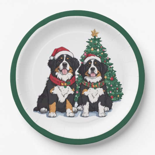 Christmas Bernese Mountain Dogs Papieren Bordje (Voorkant)