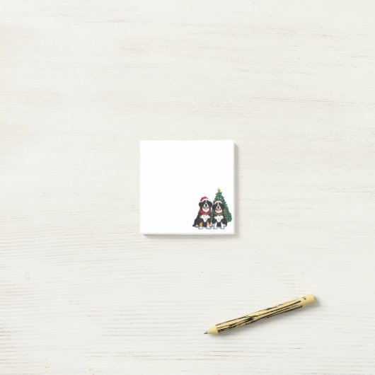 Christmas Bernese Mountain Dogs Post-it® Notes (Op bureau)