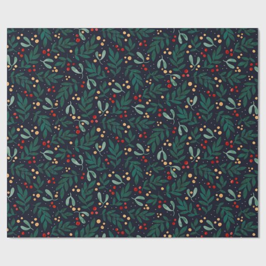 Christmas berries cadeaupapier (Vlak)