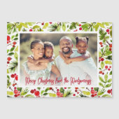 Christmas Berries & Greenery Photo Magnetic Cards (Voorkant)