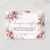 Christmas Berry Baby shower Luier Raffle Kaart (Voorkant)