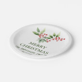 Christmas Berry Branch Waterverf Papieren Bordje (Gekanteld)