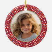 Christmas Berry krans dubbelzijdig 2 foto Keramisch Ornament (Achterkant)