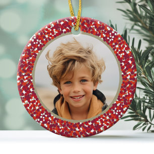Christmas Berry krans dubbelzijdig 2 foto Keramisch Ornament