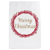 Christmas berry krans geschenkzak medium cadeauzakje (Voorkant)