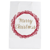 Christmas berry krans geschenkzak medium cadeauzakje (Achterkant)