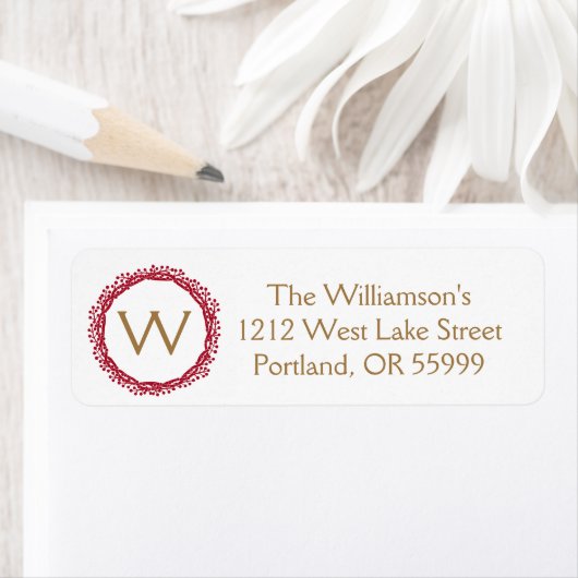 Christmas berry krans monogram label (Insitu)