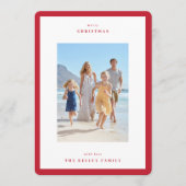 Christmas Berry Red Modern Lijst 3 Foto Feestdagenkaart (Voorkant)