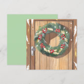 Christmas Berry Wreath | Waterverf Rustic Merry Feestdagenkaart (Voorkant / Achterkant)