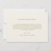 Christmas Best Gift Calligraphy Gold Baby Photo Aankondiging (Achterkant)