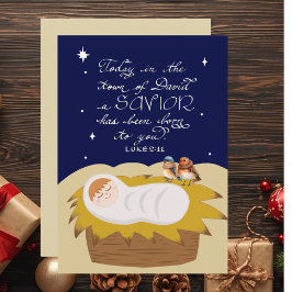 Christmas Bible Verse Luke Modern Personalized  Feestdagenkaart