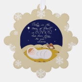 Christmas Bible Verse Luke Modern Script Custom  Ornament Kaart (Voorkant)