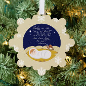 Christmas Bible Verse Luke Modern Script Custom Ornament Kaart
