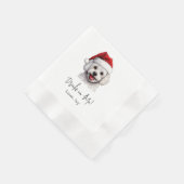 Christmas Bichon Frise Dog Drink op mij Servet (Hoek)