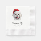 Christmas Bichon Frise Dog Drink op mij Servet (Voorkant)
